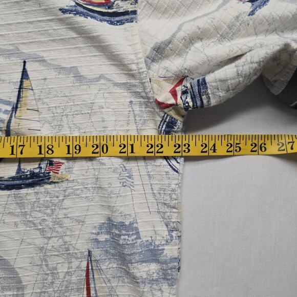 Royale Air Polo Shirt Mens Large Nautical Sailboat Map Flag Compass Vintage - Picture 7 of 8